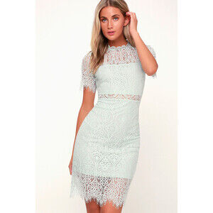 Remarkable Light Mint Blue Lace Dress